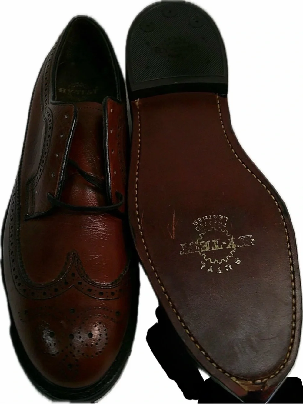 Source Unknown Brown Leather Wingtip Derby Shoes - Size 10 Narrow
